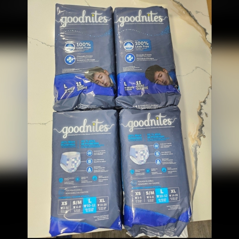 44ct Goodnites Nighttime Bedwetting Underwear L 68-95 lb